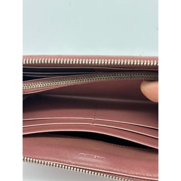 HOT! Prada Pink Metallic Saffiano Lux Leather Continental Wallet*EUC - Picture 16 of 16